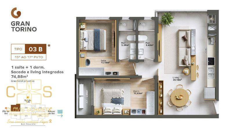 Apartamento à venda com 1 quarto, 77m² - Foto 28