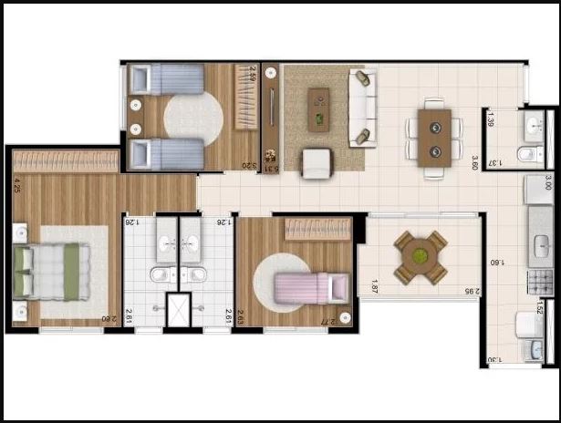 Apartamento à venda com 3 quartos, 85m² - Foto 3