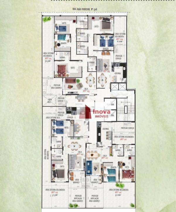 Apartamento à venda com 3 quartos, 100m² - Foto 2