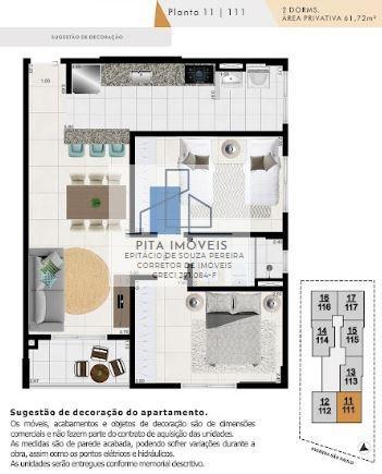 Apartamento à venda com 2 quartos, 60m² - Foto 3