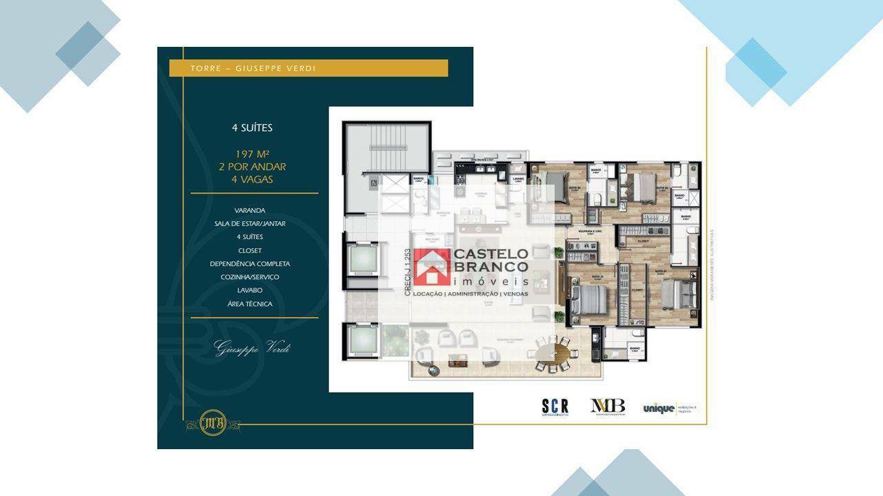 Apartamento à venda com 4 quartos, 197m² - Foto 7