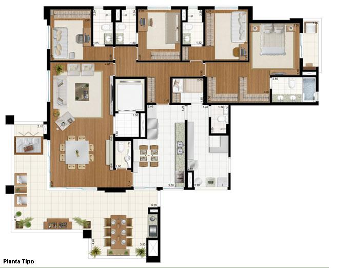 Apartamento à venda com 4 quartos, 213m² - Foto 4