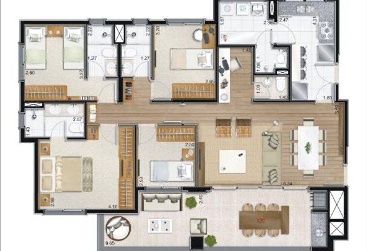 Apartamento à venda com 4 quartos, 138m² - Foto 9