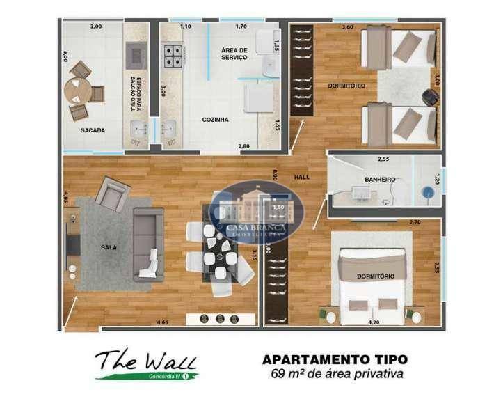 Apartamento à venda com 2 quartos, 69m² - Foto 2