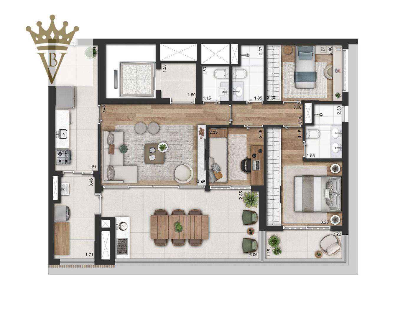 Apartamento à venda com 2 quartos, 112m² - Foto 22