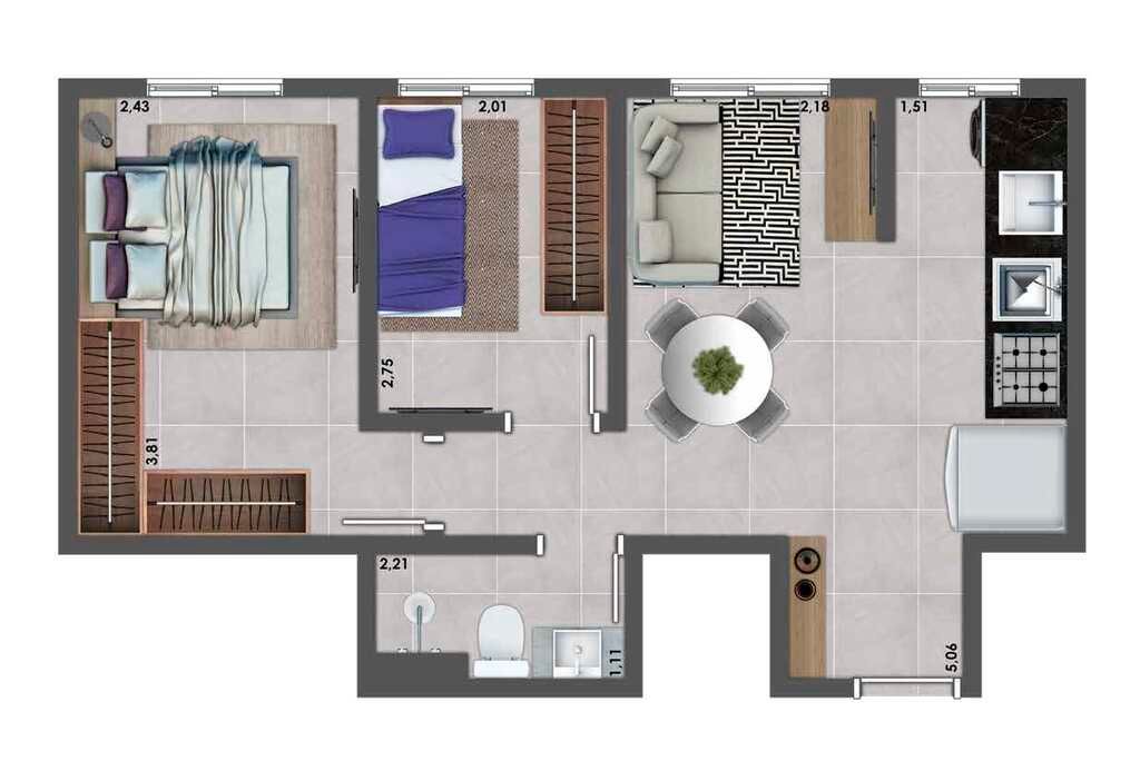 Apartamento à venda com 2 quartos, 47m² - Foto 5