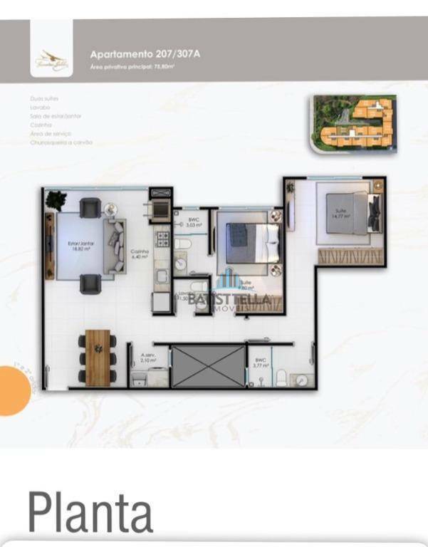 Apartamento à venda com 2 quartos, 75m² - Foto 8