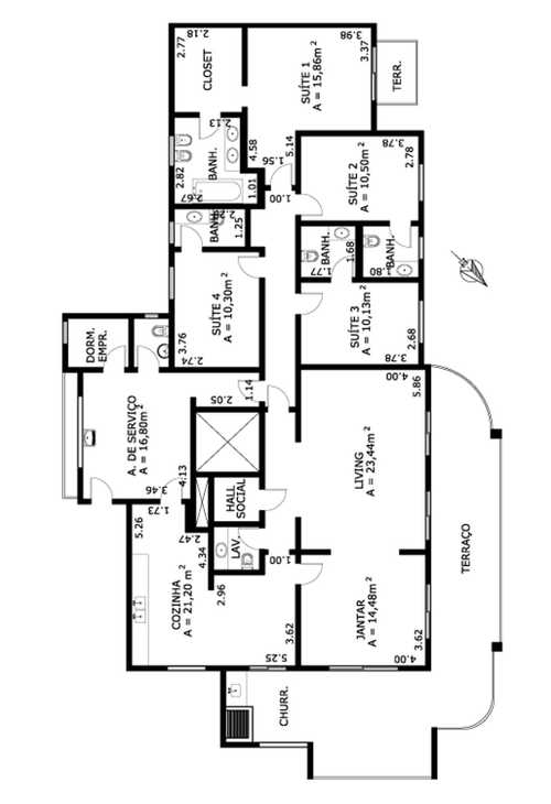 Apartamento à venda com 4 quartos, 238m² - Foto 2