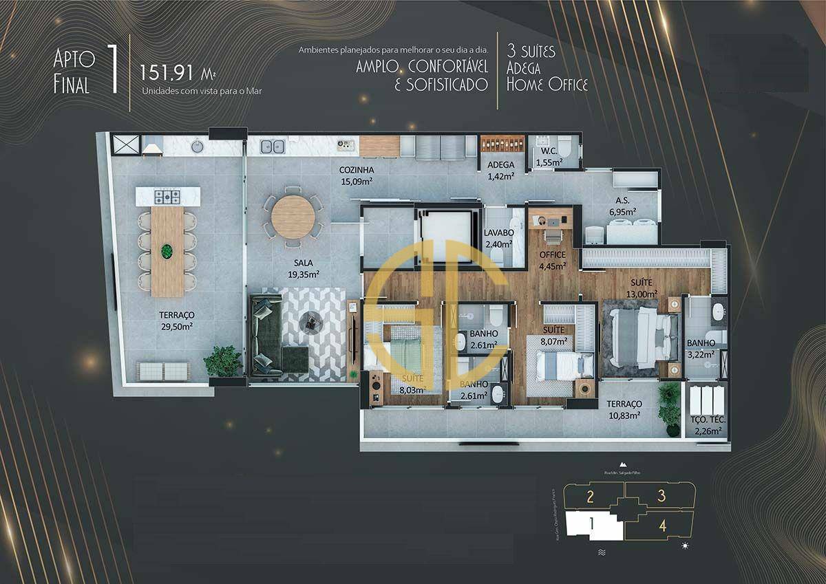 Apartamento à venda com 3 quartos, 151m² - Foto 15