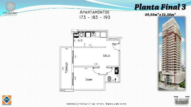 Apartamento à venda com 1 quarto, 49m² - Foto 2