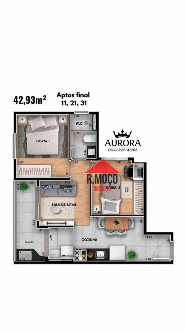 Apartamento à venda com 2 quartos, 42m² - Foto 9