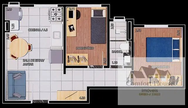 Apartamento à venda com 2 quartos, 40m² - Foto 1