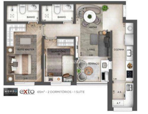 Apartamento à venda com 2 quartos, 65m² - Foto 7