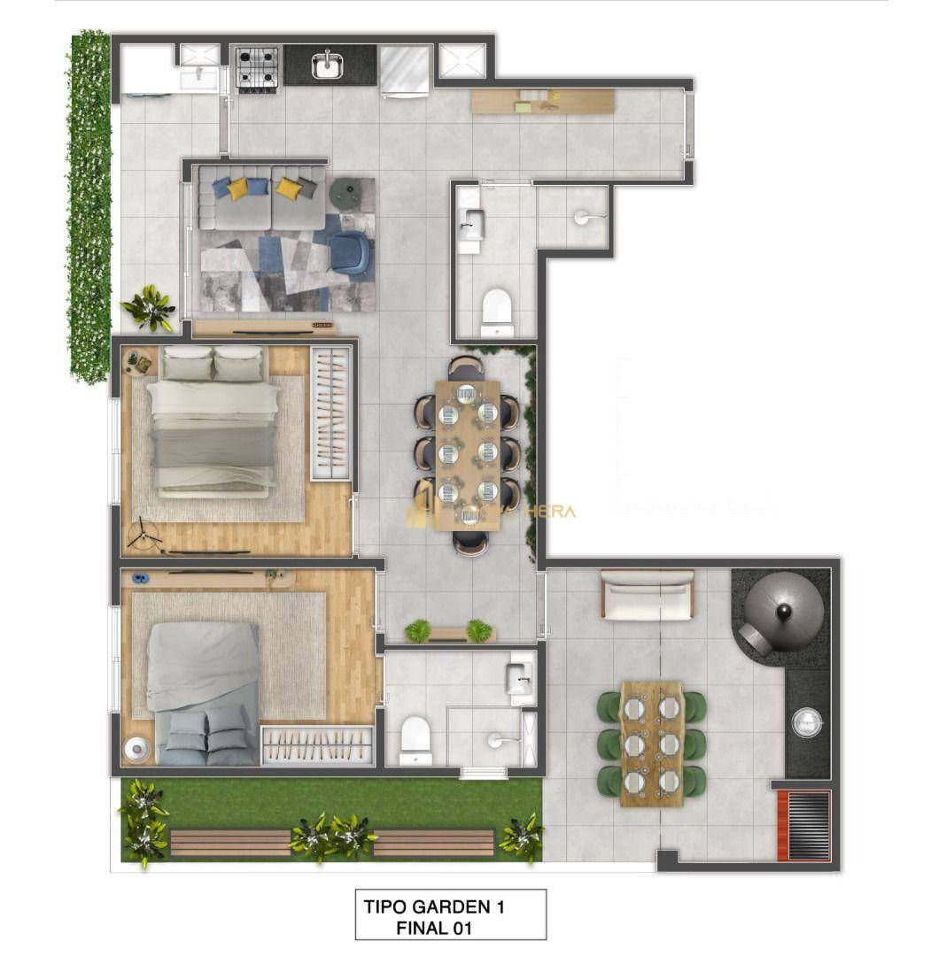 Apartamento à venda com 2 quartos, 1m² - Foto 2