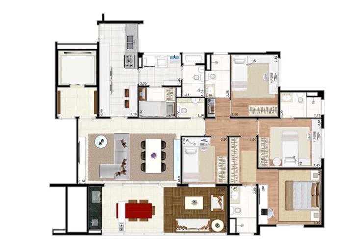 Apartamento à venda com 4 quartos, 129m² - Foto 3