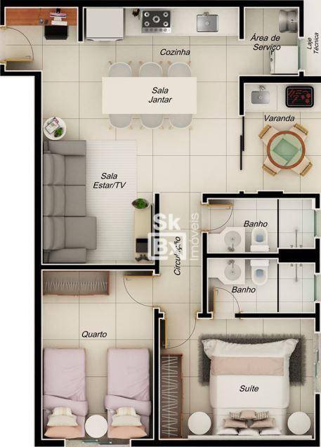 Apartamento à venda com 2 quartos, 66m² - Foto 5