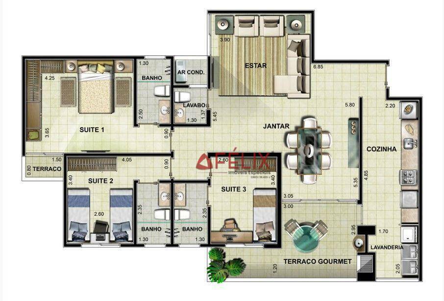 Apartamento à venda com 3 quartos, 130m² - Foto 7