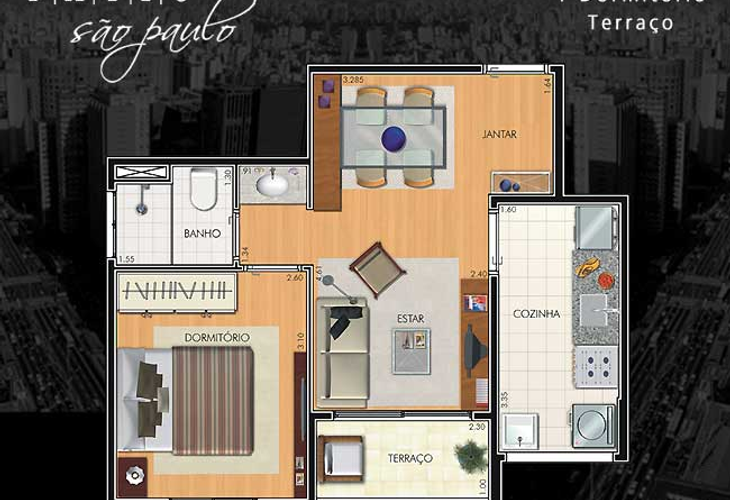 Apartamento à venda com 1 quarto, 34m² - Foto 4