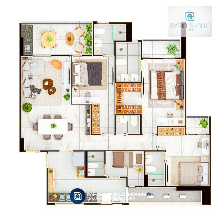 Apartamento à venda com 4 quartos, 193m² - Foto 13