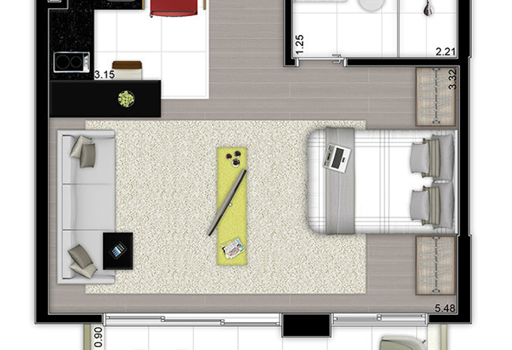 Apartamento à venda com 1 quarto, 50m² - Foto 3