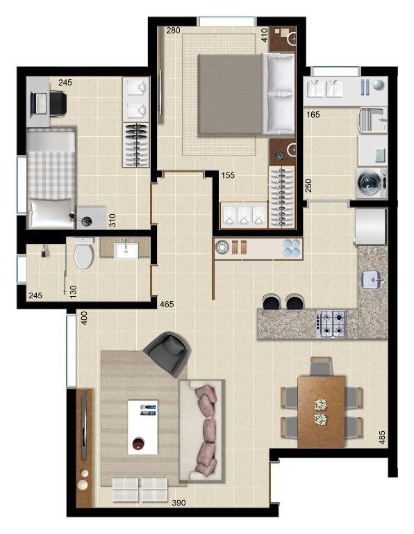 Apartamento à venda com 2 quartos, 66m² - Foto 6