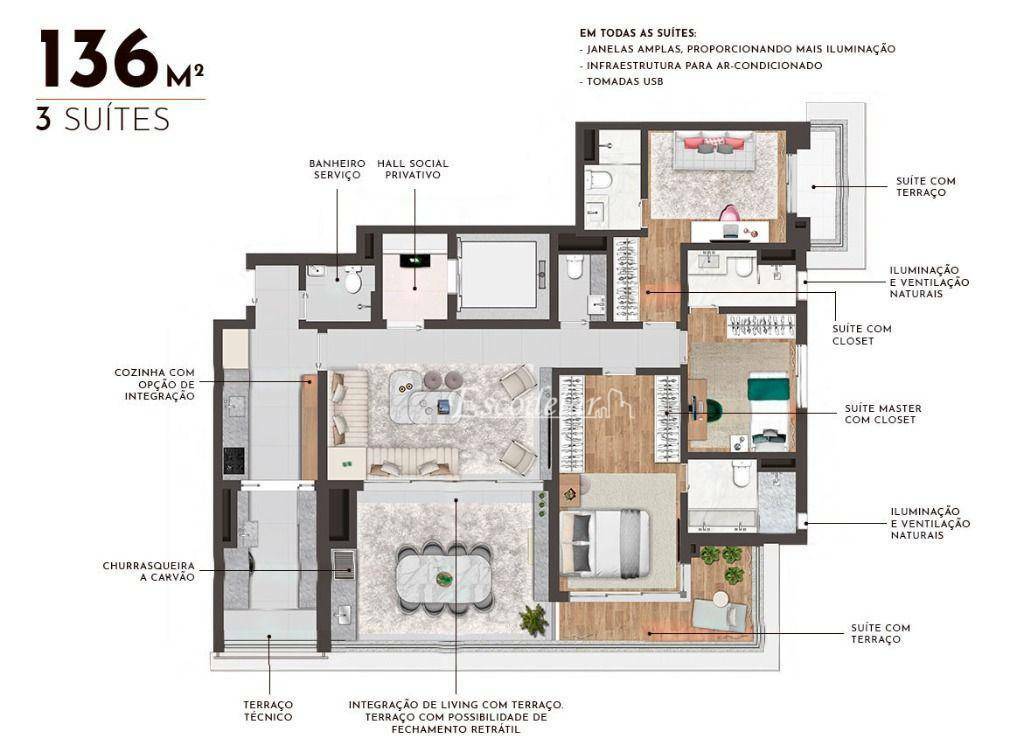 Apartamento à venda com 3 quartos, 136m² - Foto 16