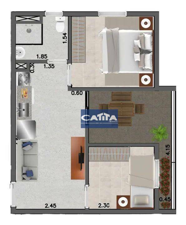 Apartamento à venda com 2 quartos, 38m² - Foto 2