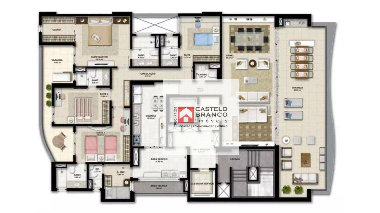 Apartamento à venda com 4 quartos, 261m² - Foto 9