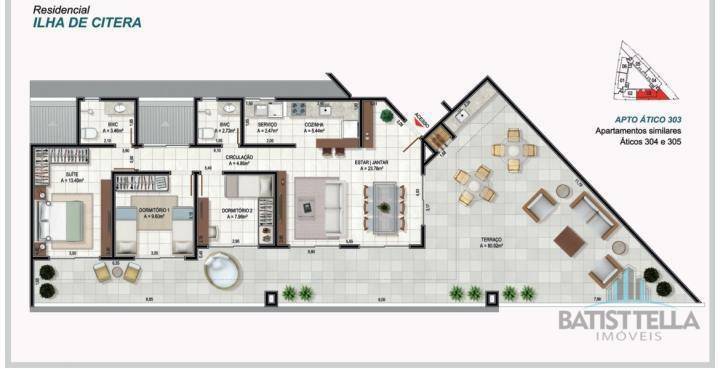 Apartamento à venda com 2 quartos, 64m² - Foto 3