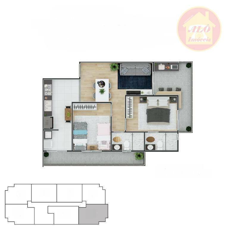 Apartamento à venda com 2 quartos, 74m² - Foto 2