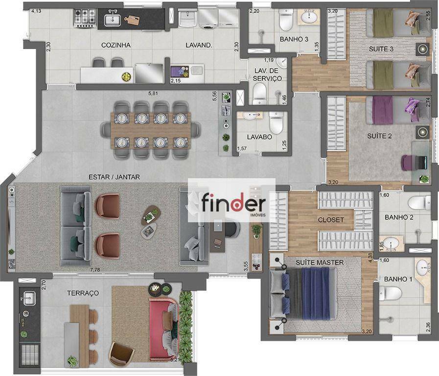 Apartamento à venda com 3 quartos, 132m² - Foto 32