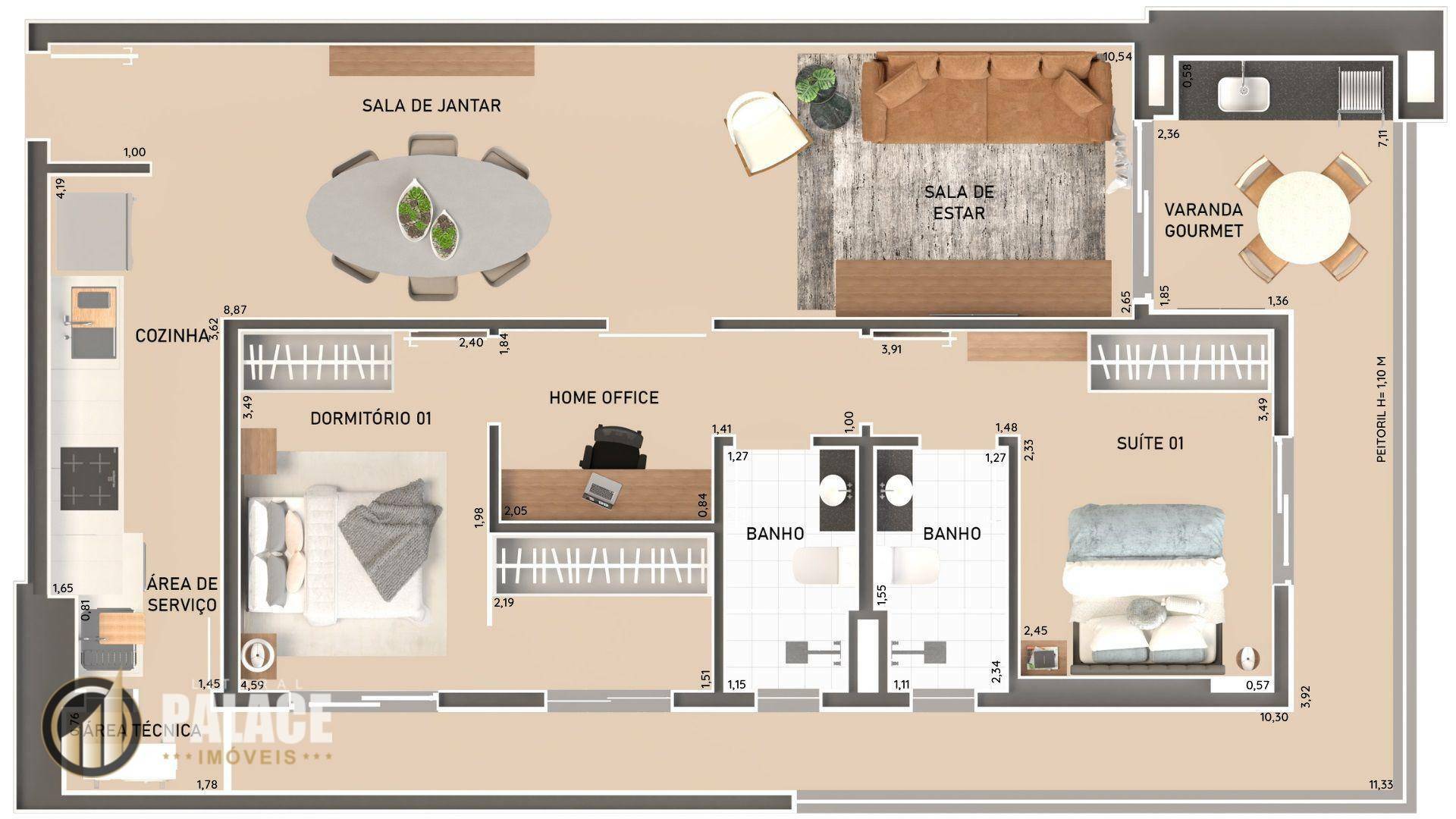 Apartamento à venda com 2 quartos, 101m² - Foto 5