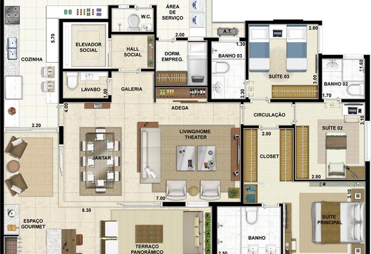 Apartamento à venda com 4 quartos, 156m² - Foto 2