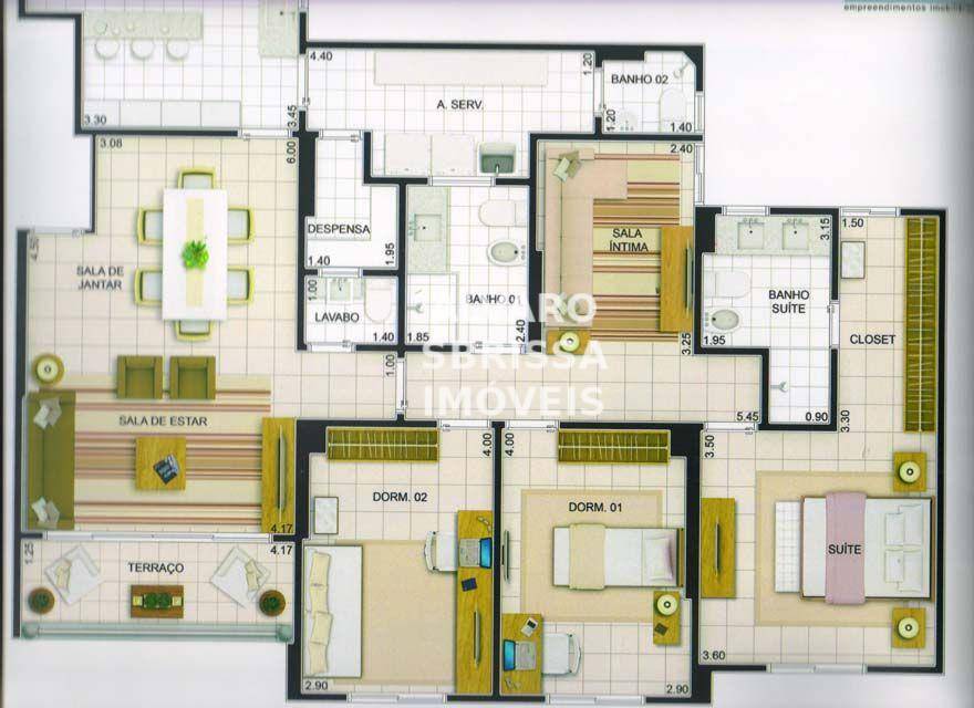 Apartamento à venda com 3 quartos, 134m² - Foto 5