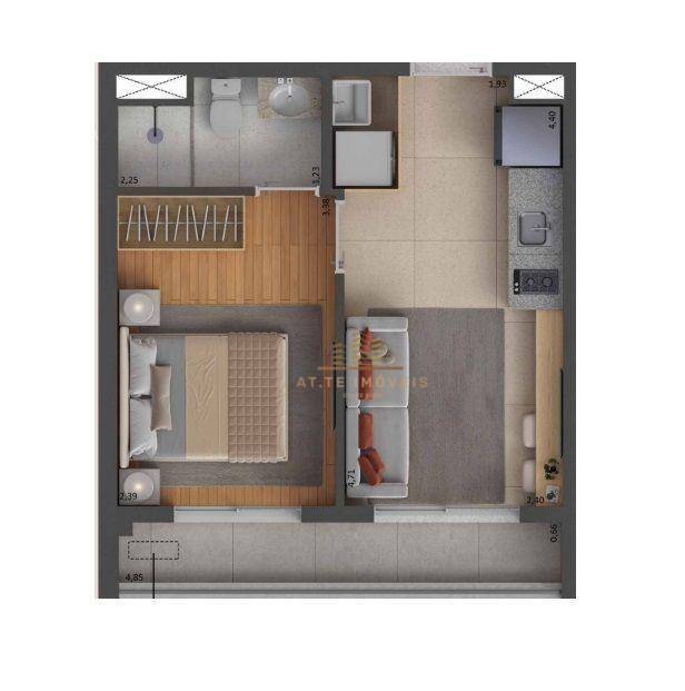 Apartamento à venda com 1 quarto, 30m² - Foto 4