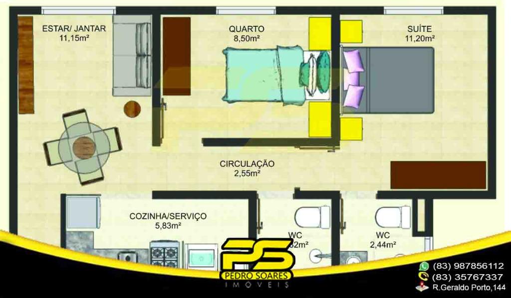 Apartamento à venda com 2 quartos, 50m² - Foto 7