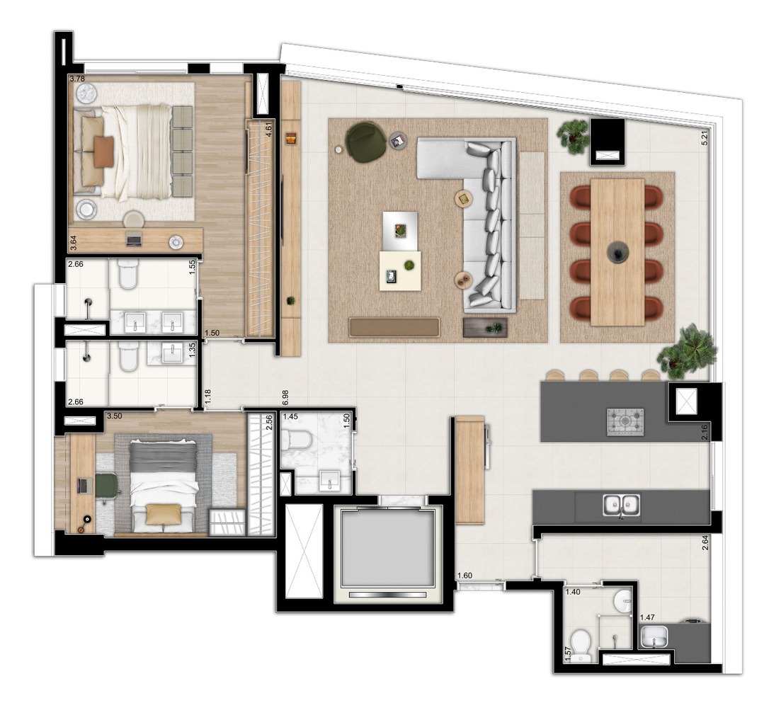 Apartamento à venda com 2 quartos, 142m² - Foto 14