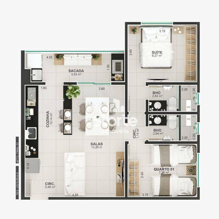 Apartamento à venda com 2 quartos, 59m² - Foto 21