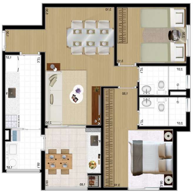 Apartamento à venda com 2 quartos, 65m² - Foto 6