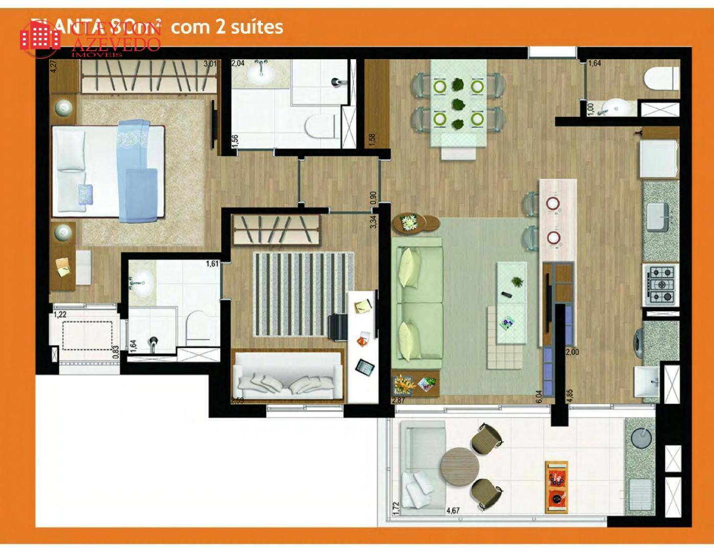 Apartamento à venda e aluguel com 2 quartos, 80m² - Foto 2
