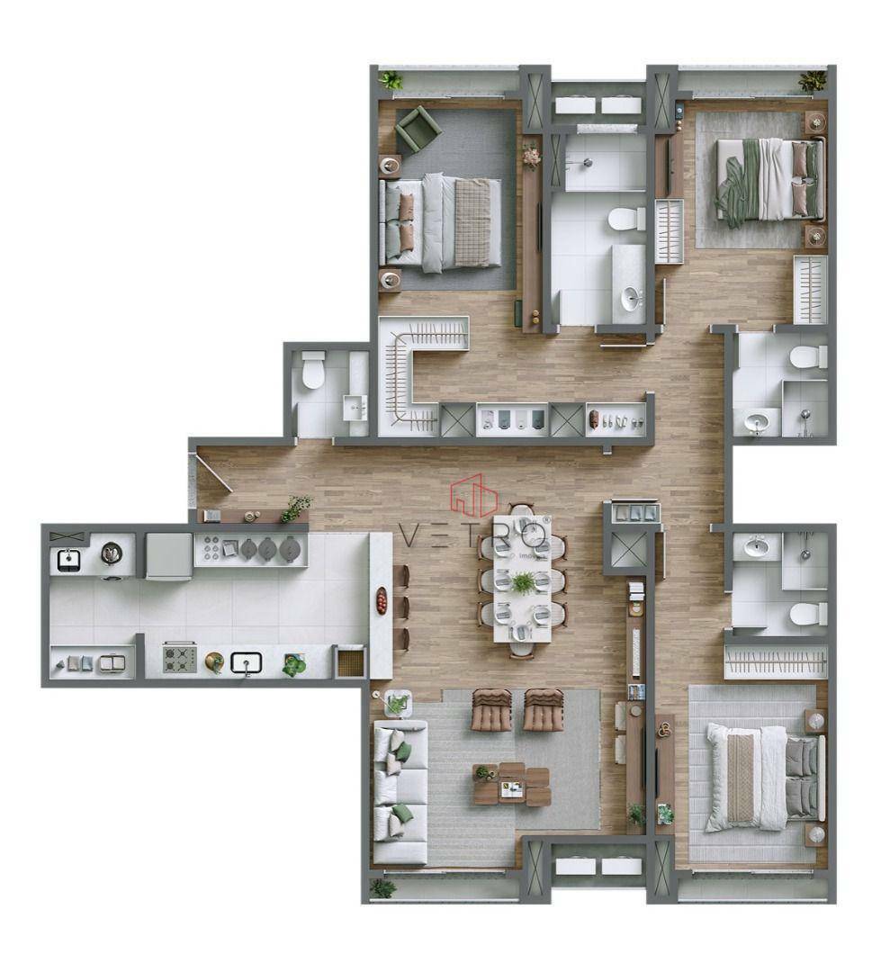 Apartamento à venda com 3 quartos, 145m² - Foto 4