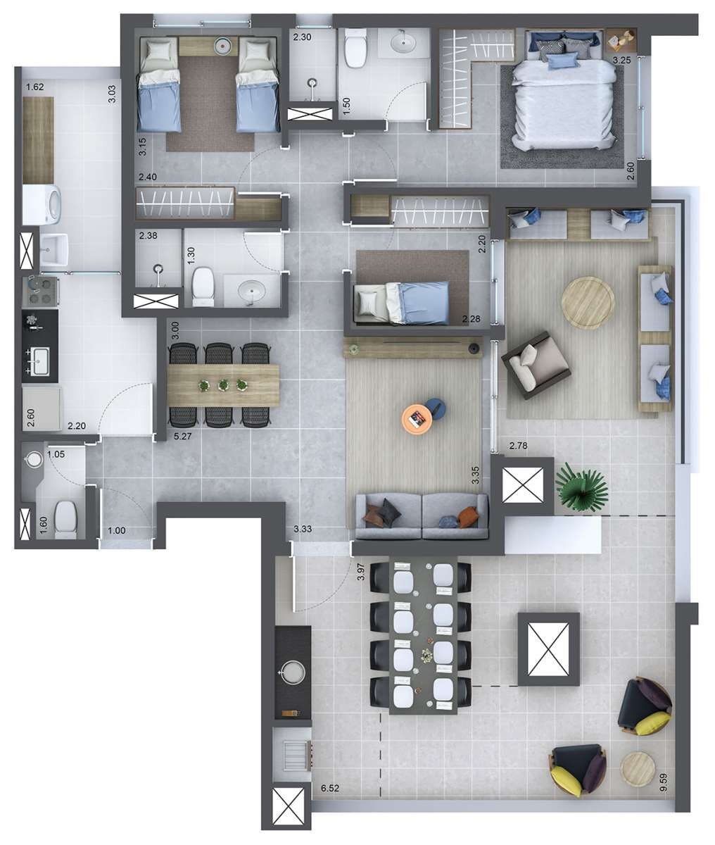 Apartamento à venda com 3 quartos, 120m² - Foto 7