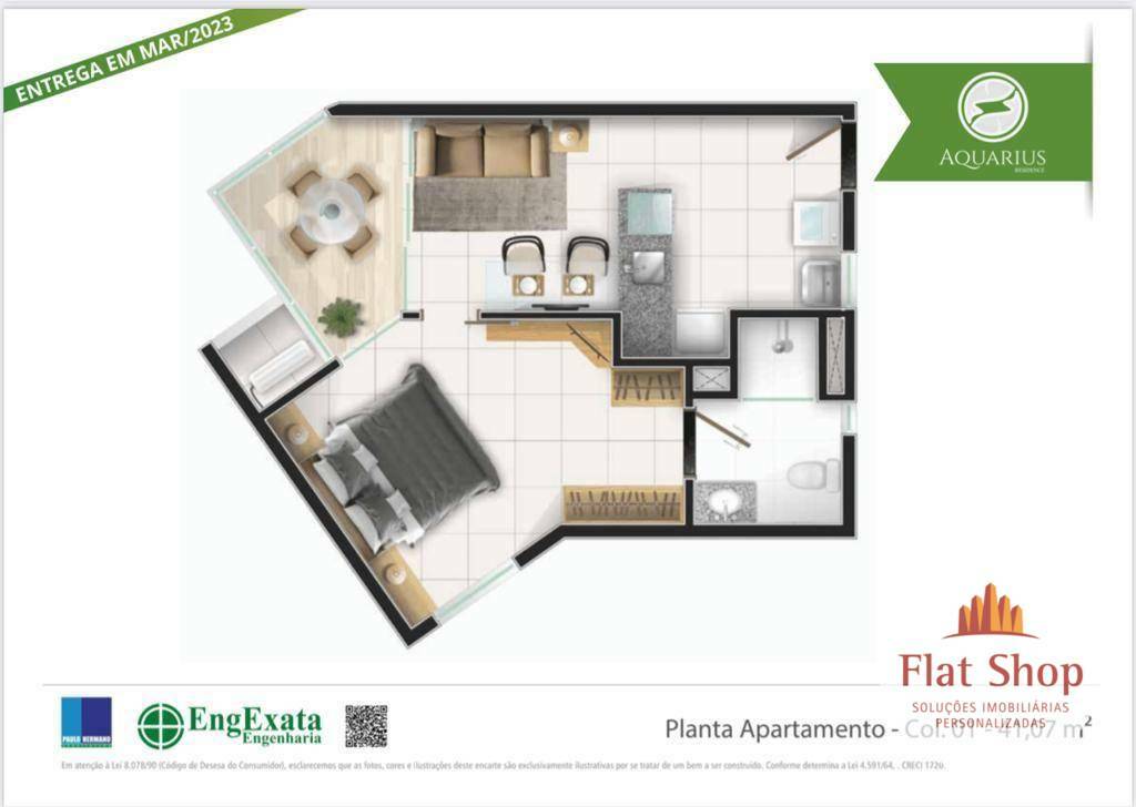 Apartamento à venda com 1 quarto, 38m² - Foto 10