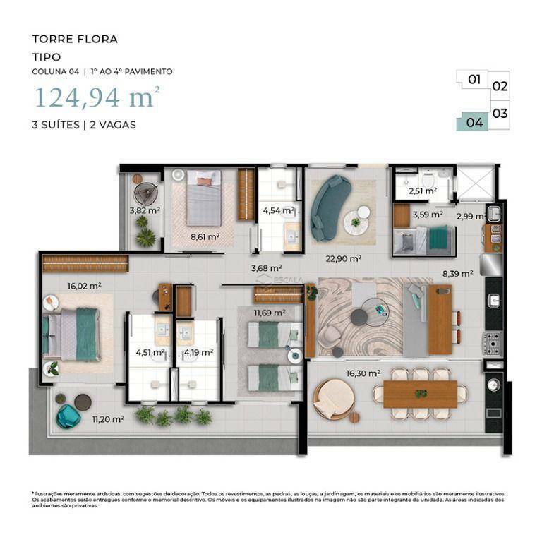 Apartamento à venda com 3 quartos, 124m² - Foto 23