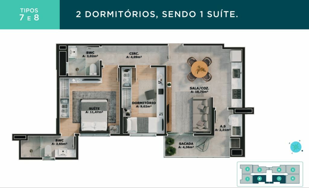 Apartamento para alugar com 2 quartos - Foto 1