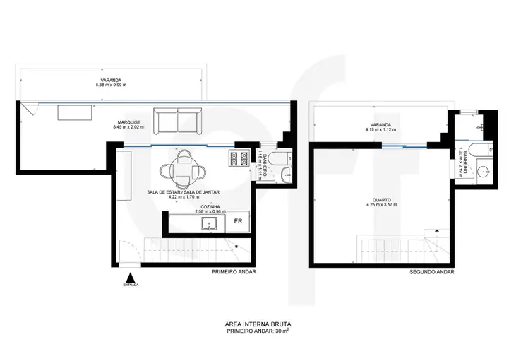 Apartamento à venda com 1 quarto, 60m² - Foto 1