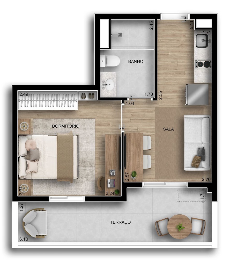 Apartamento à venda com 1 quarto, 31m² - Foto 19