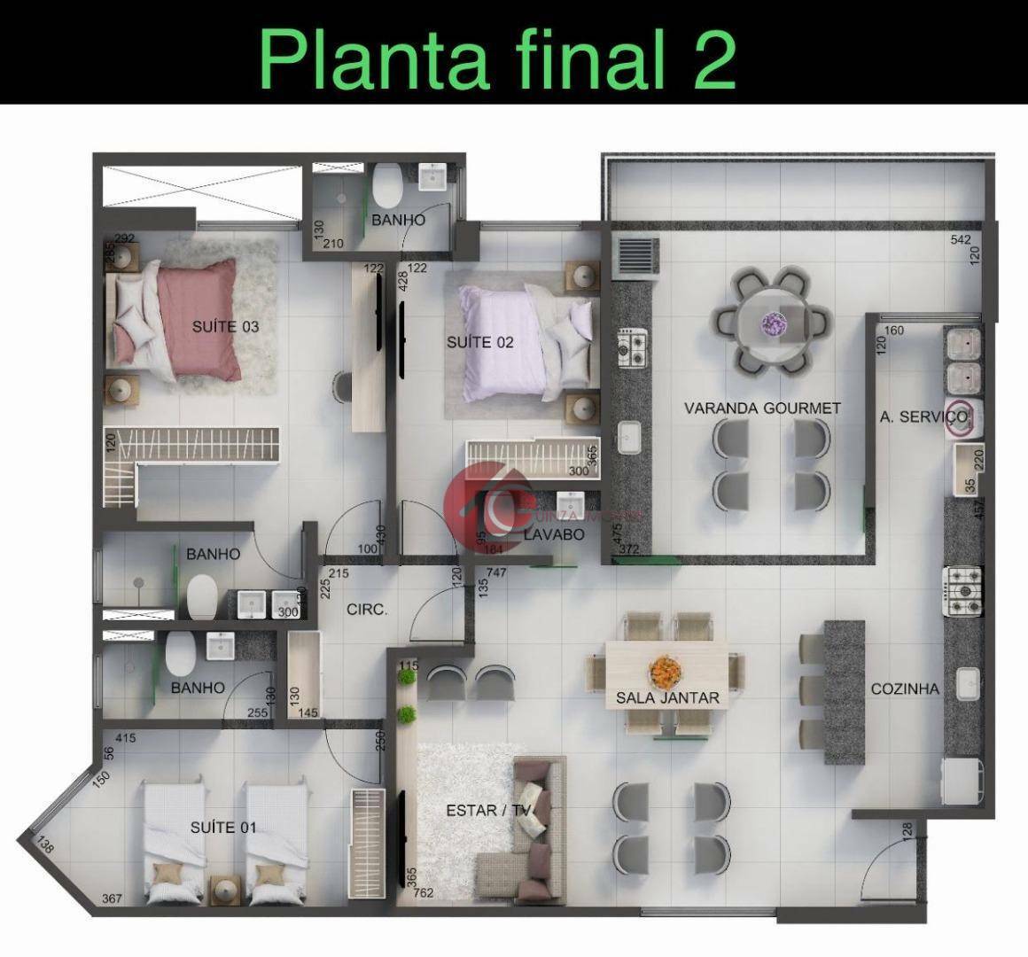 Apartamento à venda com 3 quartos, 119m² - Foto 11