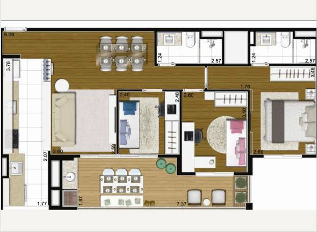 Apartamento à venda com 3 quartos, 83m² - Foto 3