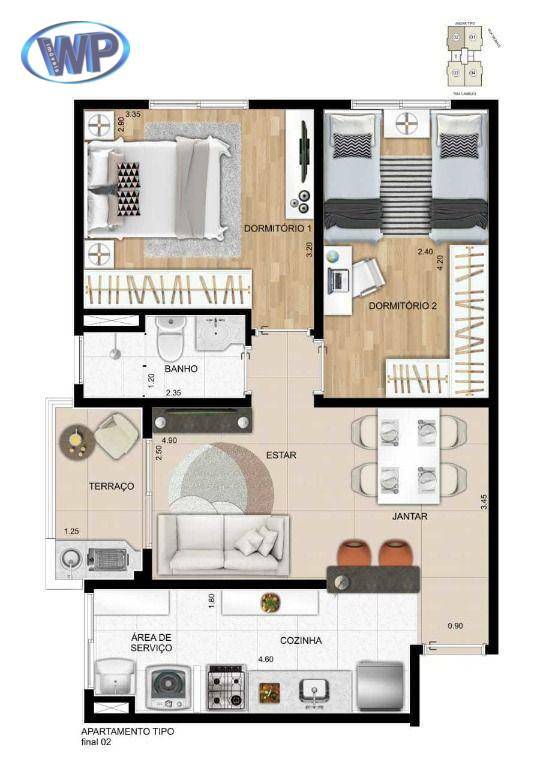 Apartamento à venda com 2 quartos, 55m² - Foto 33